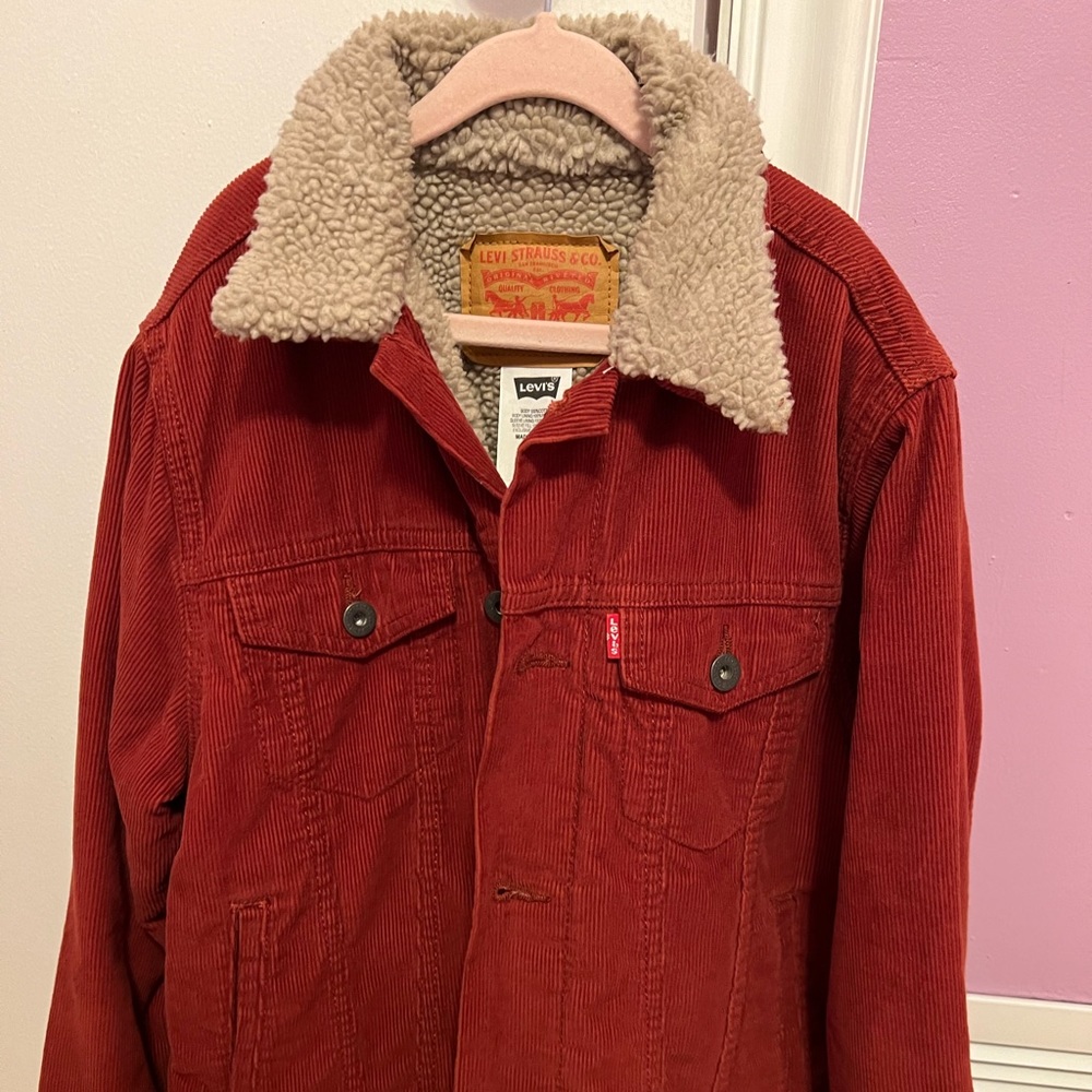 Red Levi’s jacket